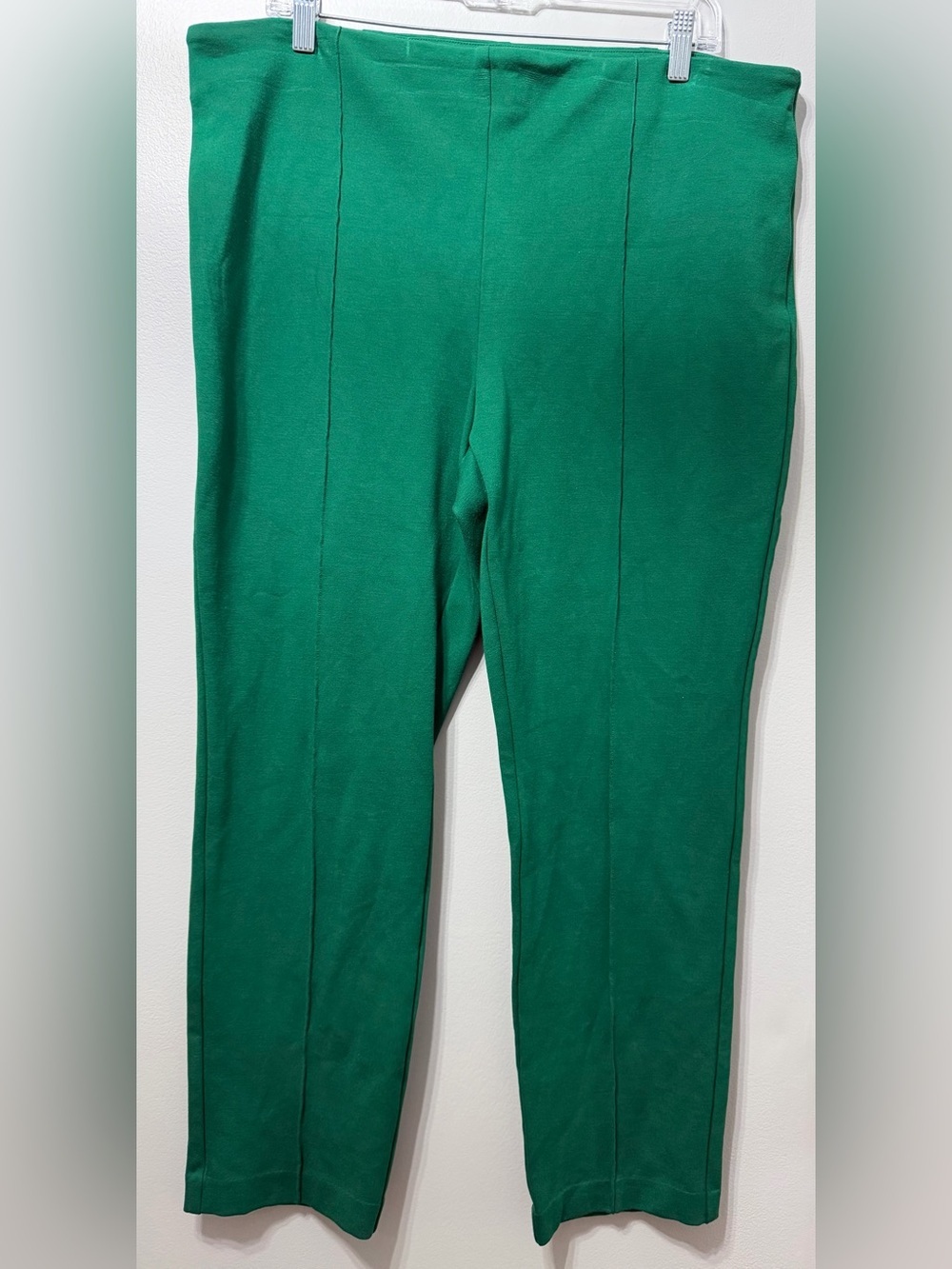 Carolina Belle Emerald Green Knit Pull-On Ponte Pants - Size 16